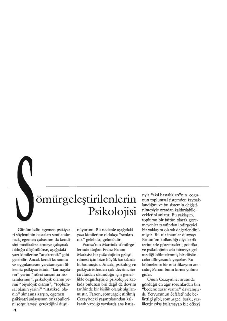 Şizofrengi 2 Sömürgeleştirilenlerin Psikolojisi